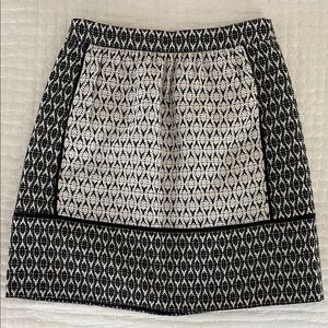 J. Crew Black and White A-Line Skirt